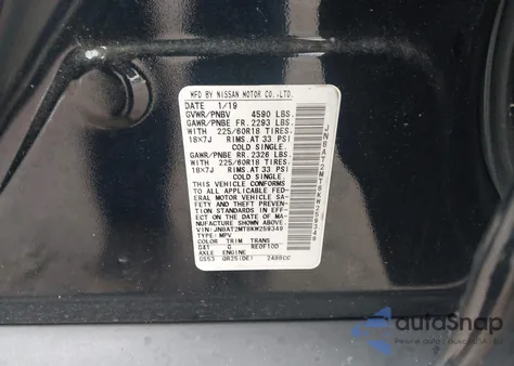 2019 Nissan Rogue Sv из США, поврежденный, VIN JN8AT2MT8KW259349